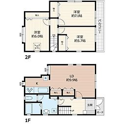 コーポ南町 3DKの間取図画像