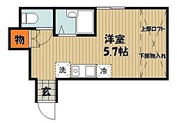 シャンブル大泉学園 ワンルームの間取図画像