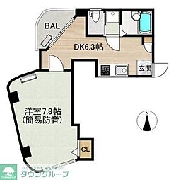 グリーンミューズみその 1DKの間取図画像