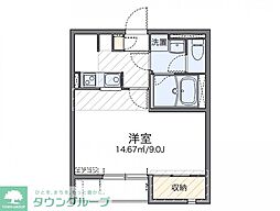 レオネクストカーサフローラ 1Kの間取図画像