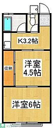 三和荘 2Kの間取図画像