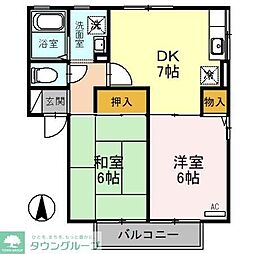 ソレイユ白子2 2DKの間取図画像
