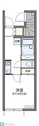 レオネクスト新座ブルー 1Kの間取図画像