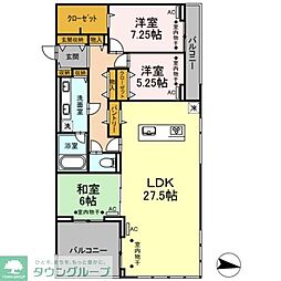 マーキュリーグラシア 3LDKの間取図画像