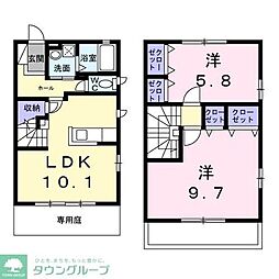 パストラルA 2LDKの間取図画像