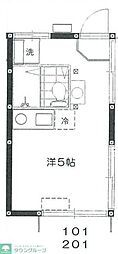 ファブール貫井 ワンルームの間取図画像