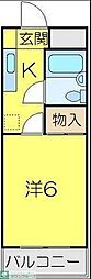 グランドフォード 1Kの間取図画像