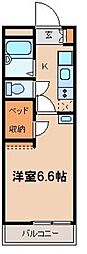 徳丸ヒルズ 1Kの間取図画像