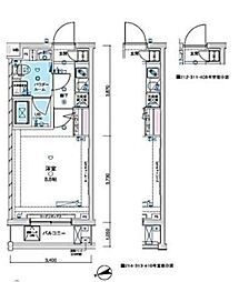 ジェノヴィア板橋東山町スカイガーデン 1Kの間取図画像