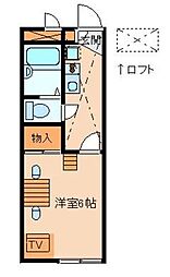 レオパレスアゼリア 1Kの間取図画像