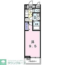 ヌーヴェルソレイユ 1Kの間取図画像