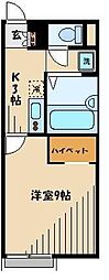 レオパレスあおば 1Kの間取図画像