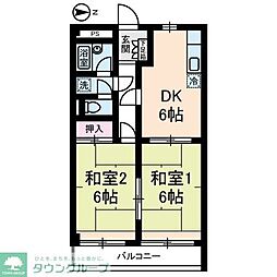 サンノームツチヤ 2DKの間取図画像