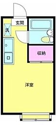 ハイツU ワンルームの間取図画像