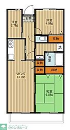 T'sgarden清瀬 2LDKの間取図画像