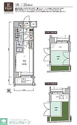 リヴシティ武蔵野ミュジオ 1Kの間取図画像