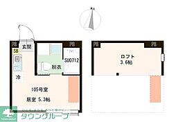 ハーモニーテラス春日町VIII ワンルームの間取図画像