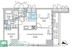 都営三田線 板橋本町駅 徒歩3分の賃貸マンション 5階2LDKの間取り