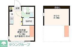 西武新宿線 武蔵関駅 徒歩7分の賃貸アパート 1階ワンルームの間取り