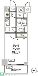 都営三田線 志村三丁目駅 徒歩10分の賃貸マンション 5階1Kの間取り
