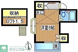 フラット 1階ワンルームの間取り