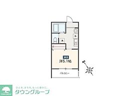 MELDIA新座II 3階1Kの間取り