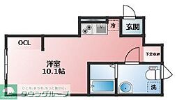 エマージテラス練馬光が丘 1階ワンルームの間取り