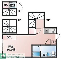 エマージテラス練馬光が丘 3階ワンルームの間取り