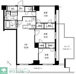 ザ・ケンジントン・レジデンスときわ台 5階3LDKの間取り