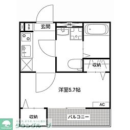 MQuarto新座II 3階1Kの間取り