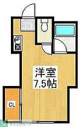 ワカナコーポ 1階ワンルームの間取り