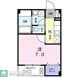 サニ−ハウス 2階1Kの間取り