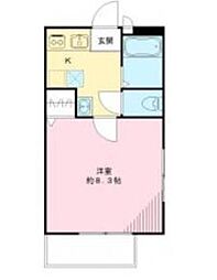 ドミール桜台 1階1Kの間取り