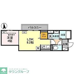 グラナーデ東新町 3階1LDKの間取り
