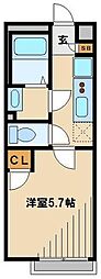 レオネクスト南大泉 2階1Kの間取り