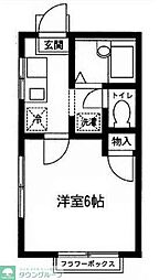 アルス旭ヶ丘 2階1Kの間取り