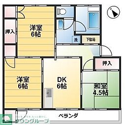 松村マンション 2階3DKの間取り