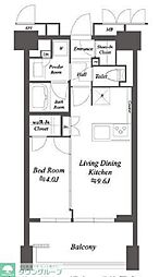 プライマル練馬豊島園 5階1LDKの間取り