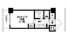 HF練馬レジデンス 8階1Kの間取り