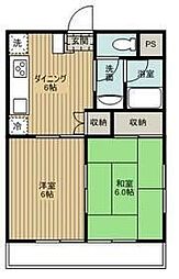 レジデンス水村 4階2DKの間取り