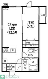 リブリ・ノーブル 1階1LDKの間取り