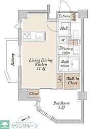 ORSUS新江古田 4階1LDKの間取り