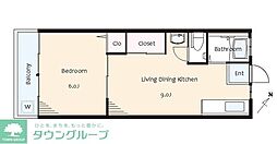 ニューパールマンション 6階1LDKの間取り
