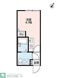 ユーフォリア富士見台 1階ワンルームの間取り
