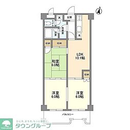 リベラルワタド 2階3LDKの間取り