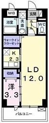 ラソレイユ 1階1LDKの間取り