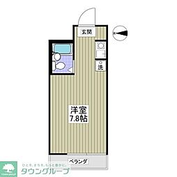 スターマンションII 2階ワンルームの間取り