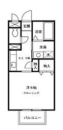 クレスト光が丘 1階1Kの間取り