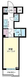 ルーブル豊玉II 5階1Kの間取り
