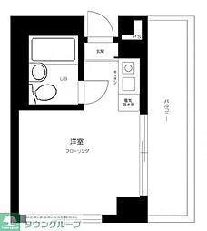 パークサイドパレス 4階1Kの間取り